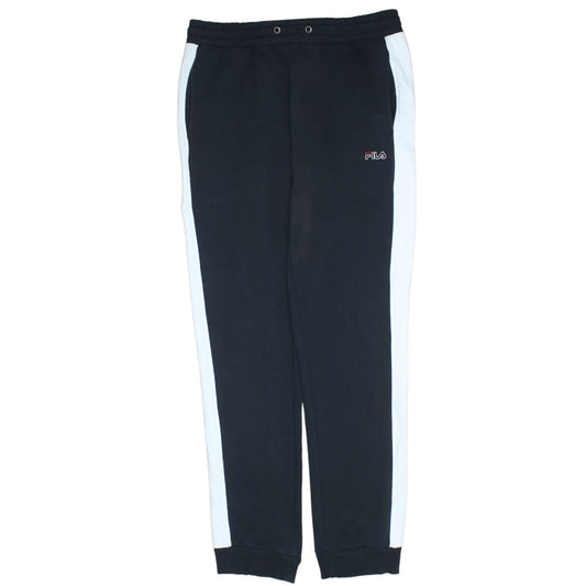 Fila Men's Black Sweatpants M Elastic Waist Logo Casual