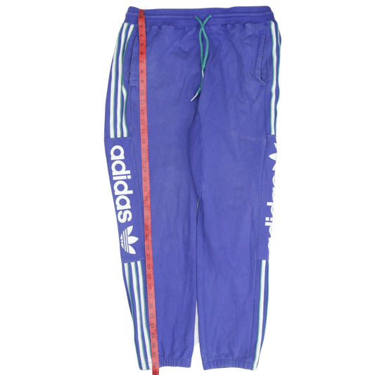 Adidas Mens Blue Jogger Trousers L Logo Sports Casual Pants