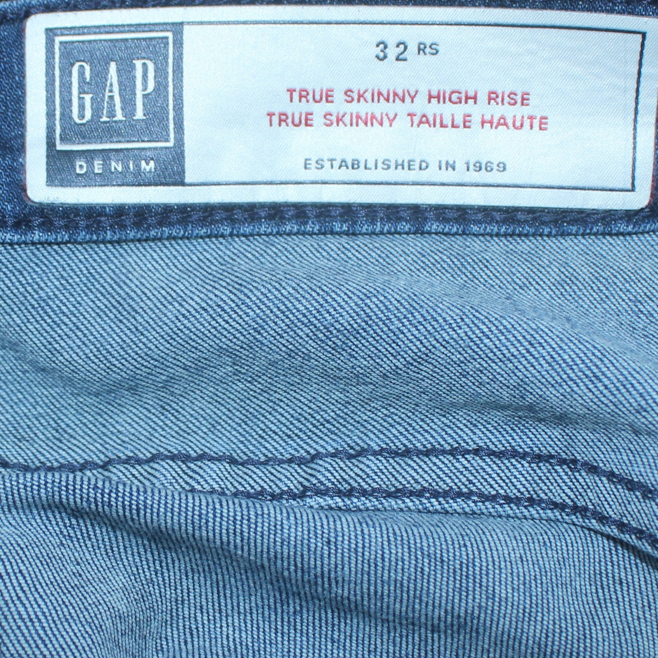 GAP Mens Blue High Rise Skinny Jeans Size 32x32 Denim Stretch