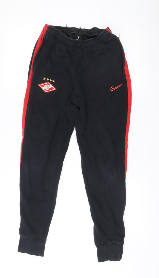 Nike Men’s Black Red Jogger Sweatpants S Tapered Football Training