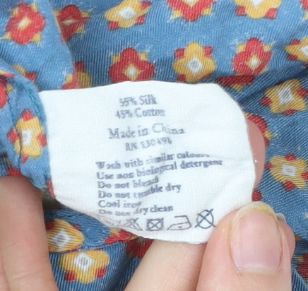 Jack Wills Womens Blue Floral Silk Cotton Slip Dress UK 10 Summer