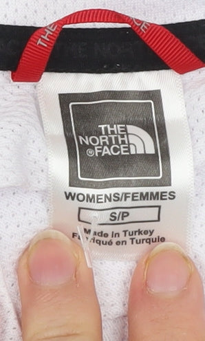 The North Face Womens White Cropped T-Shirt S Relaxed Fit Logo Sportswear