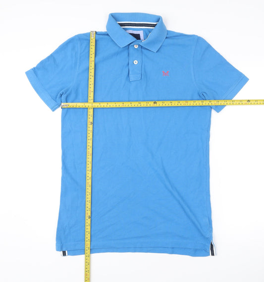 Crew Clothing Company Men Blue S Polo Shirt Short Sleeve Cotton