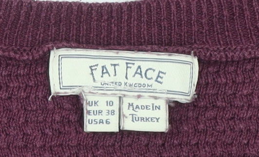 Fat Face Women’s Purple Jumper Dress Size 10 Knee Length