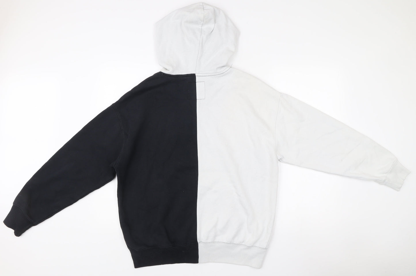 Hollister Mens Medium Black White Pullover Hoodie Logo Graphic