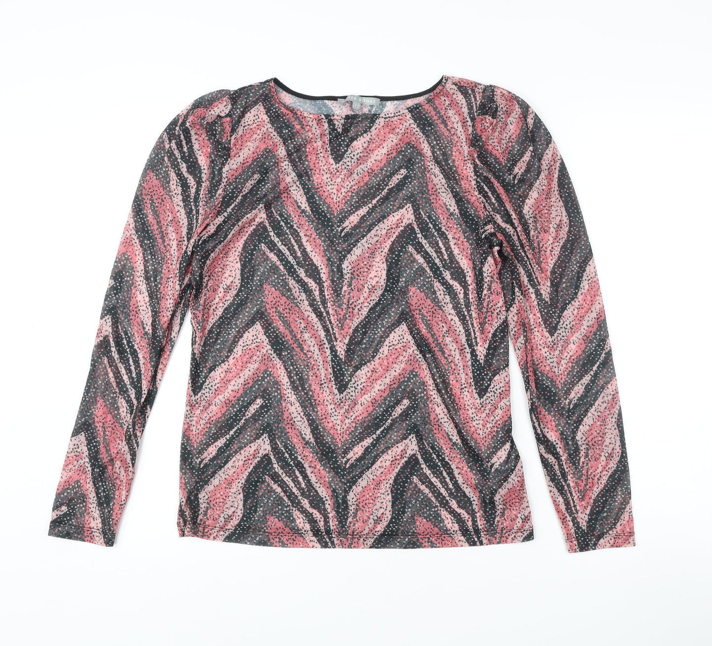 Oliver Bonas Women’s Multicoloured Animal Print Blouse UK 12 Long Sleeve