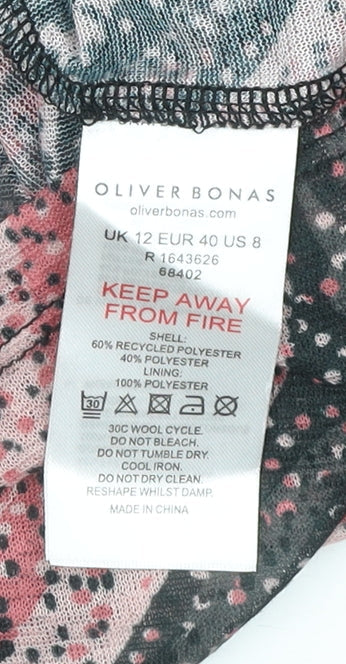 Oliver Bonas Women’s Multicoloured Animal Print Blouse UK 12 Long Sleeve