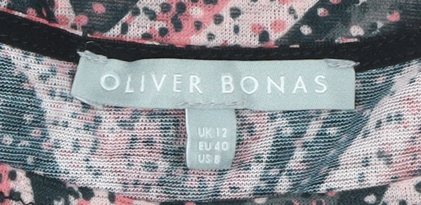 Oliver Bonas Women’s Multicoloured Animal Print Blouse UK 12 Long Sleeve