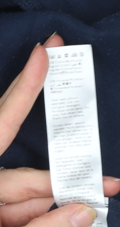 Jack Wills Womens Navy Hoodie UK 10 Cotton Blend Logo Pullover