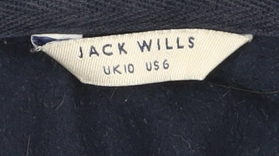 Jack Wills Womens Navy Hoodie UK 10 Cotton Blend Logo Pullover