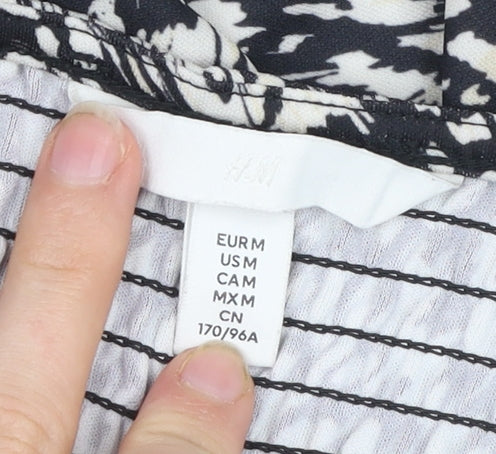 H&M Women's Black White Animal Print Slip Dress Size 12