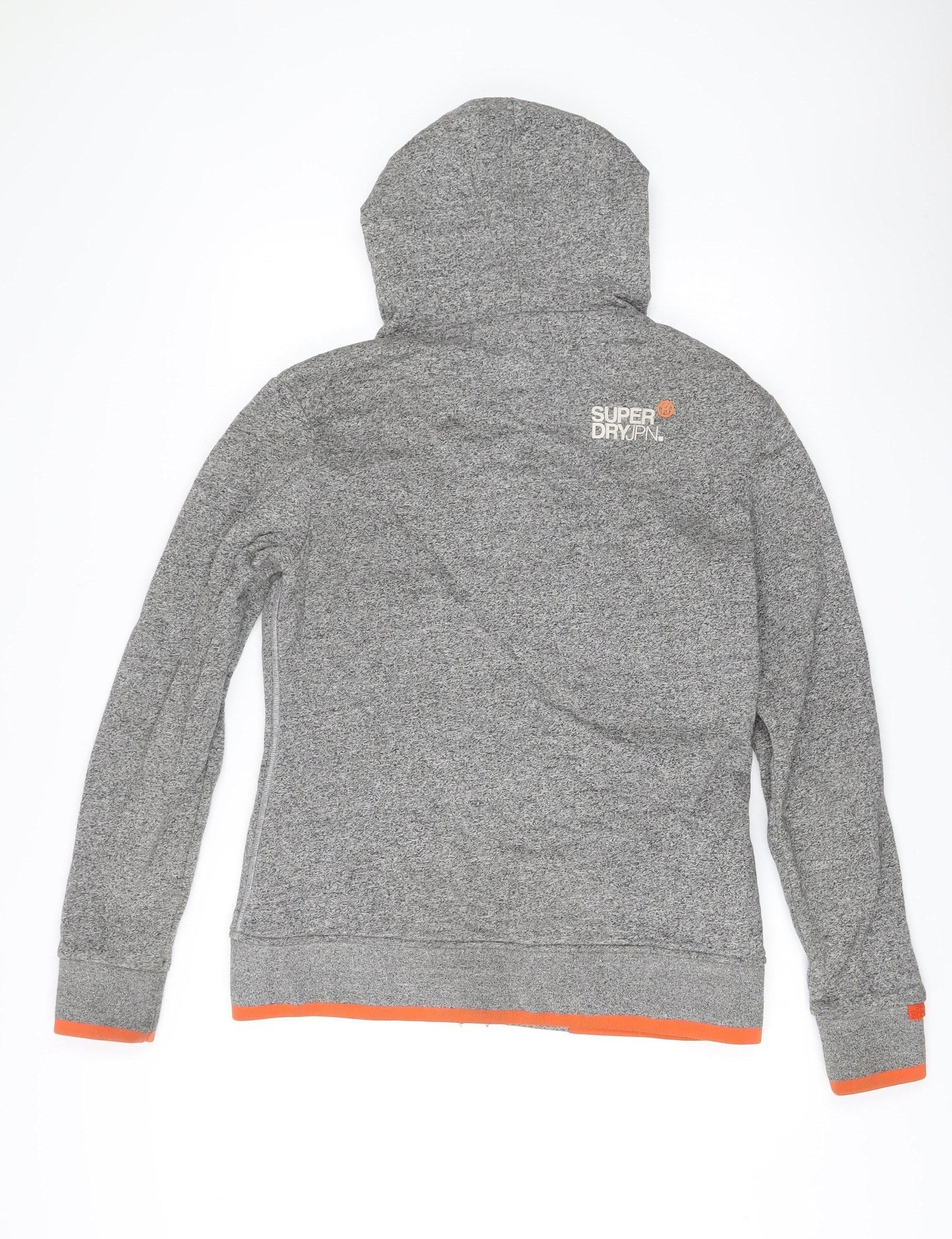 Superdry Men’s Grey Full Zip Hoodie L Logo Detail Hooded Sweatshirt