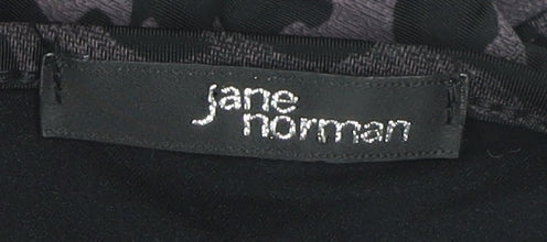 Jane Norman Women’s Black Brown Animal Print Bodycon Dress Size 14