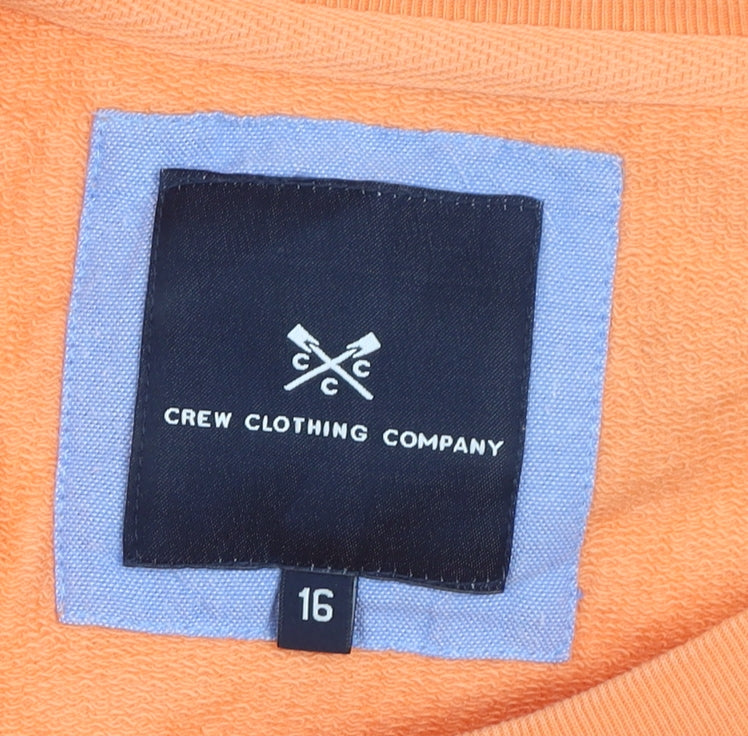 Crew Clothing Women’s Orange Cotton Pullover Sweatshirt Size 16