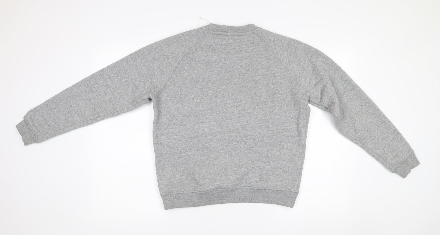 Jack Wills Womens Grey Logo Sweatshirt UK 10 Cotton Blend Pullover