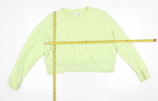 Monki Women’s Green Cotton Pullover Sweatshirt Size 12