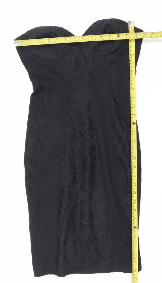 Kardashian Kollection Women’s Black Strapless Bodycon Dress Size 10