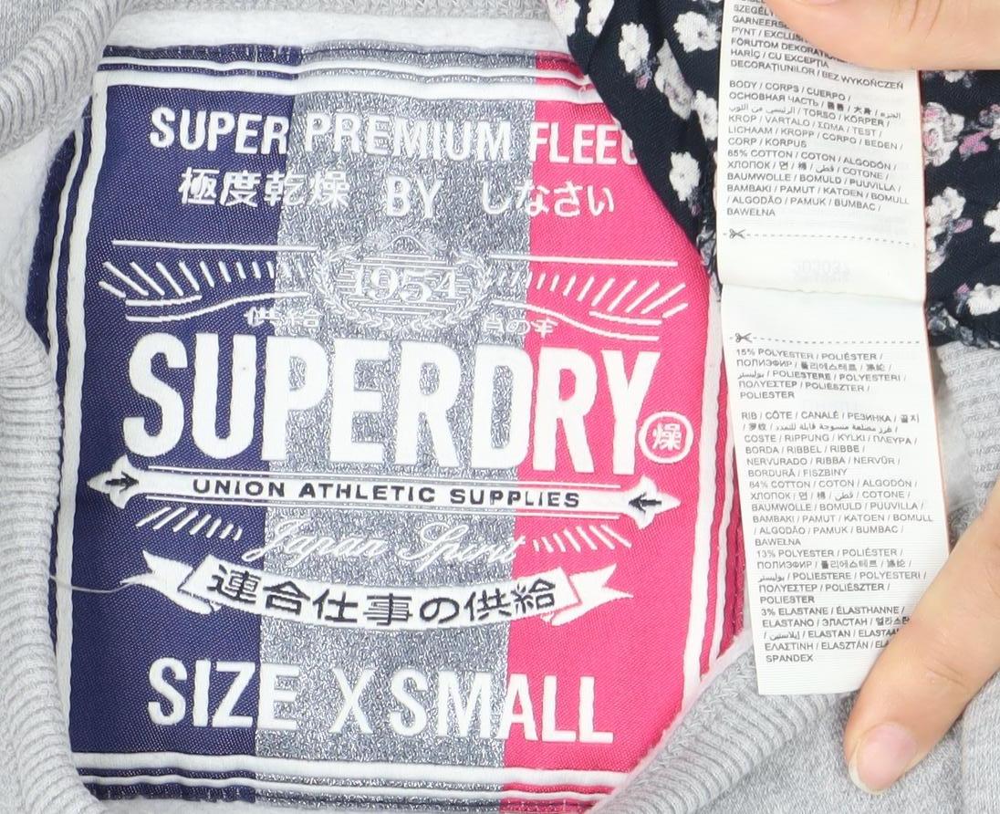 Superdry Womens Grey Floral XS Jumper Dress Casual Logo Sportswear