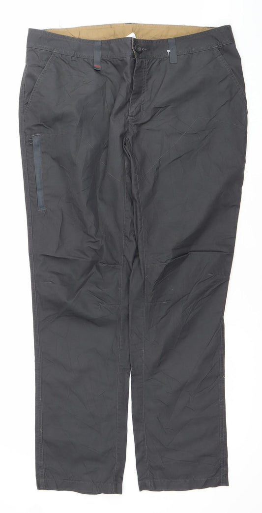 Decathlon Mens Black XL Trousers 37W 32L Lightweight Casual