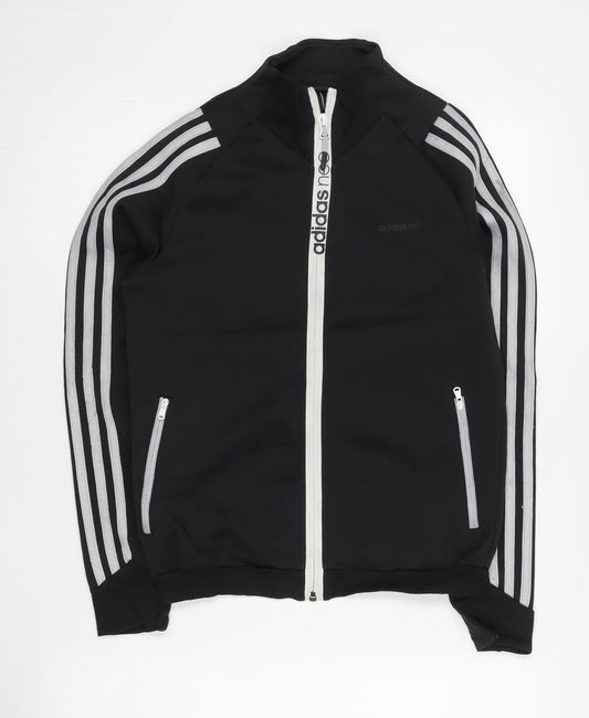 Adidas Neo Womens Black Track Jacket UK 8 Slim Fit Full Zip