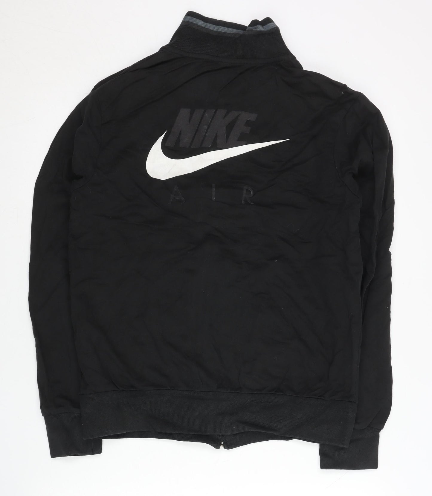 Nike Women’s Black Cotton Track Jacket L Full Zip Sportswear
