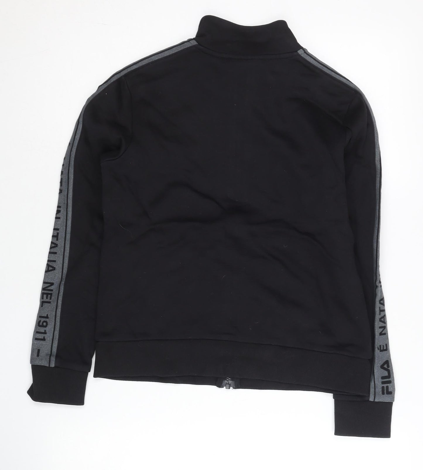 Fila Women Black Size 6 Track Jacket Full Zip Sportswear