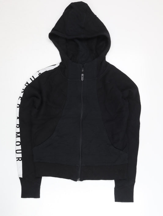 Under Armour Womens Black M Full Zip Hoodie Loose Fit Sportswear