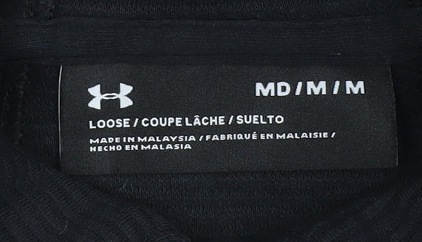 Under Armour Womens Black M Full Zip Hoodie Loose Fit Sportswear
