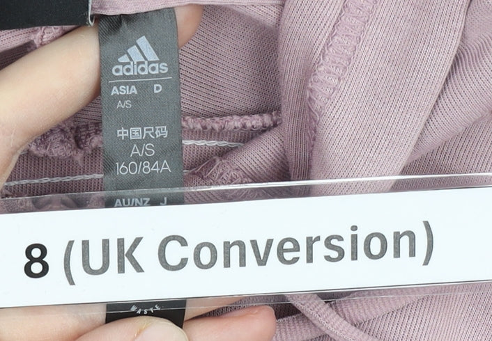 Additional view of Adidas Women’s Pink Full Zip Hoodie, size UK 8, Cotton Blend
