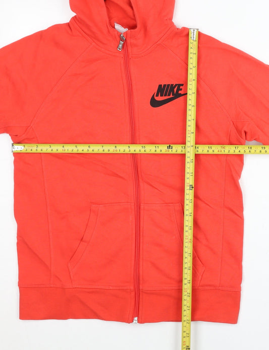 Nike Women Red XL Full Zip Hoodie Sweatshirt Regular Fit