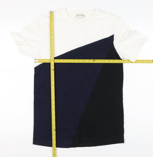 Reiss Men’s Multicoloured Colourblock Cotton T-Shirt Size M
