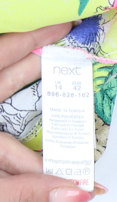 Next Womens Multicoloured Floral Blouse Sz 14 Tunic Sleeveless