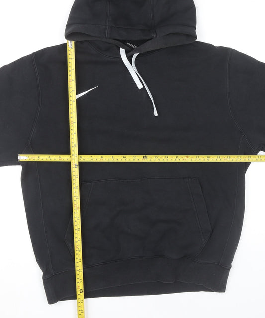 Nike Men’s Black Pullover Hoodie Medium Logo Fleece Sweatshirt