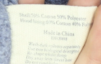 Jack Wills Women’s Blue Full Zip Hoodie UK 14 Cotton Blend