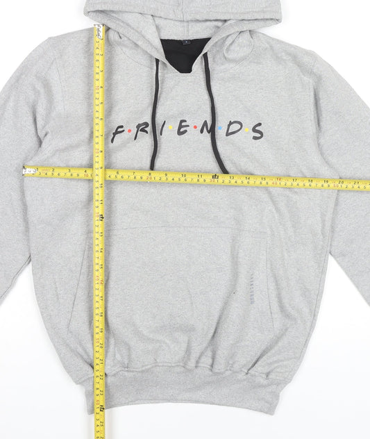 Friends Grey Unisex Adults Pullover Hoodie Small Logo Print