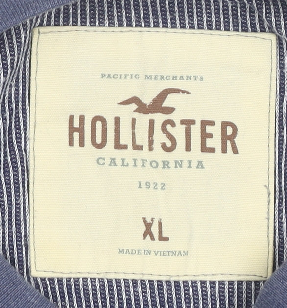 Hollister Men’s Blue Long Sleeve Crew Neck T-Shirt XL