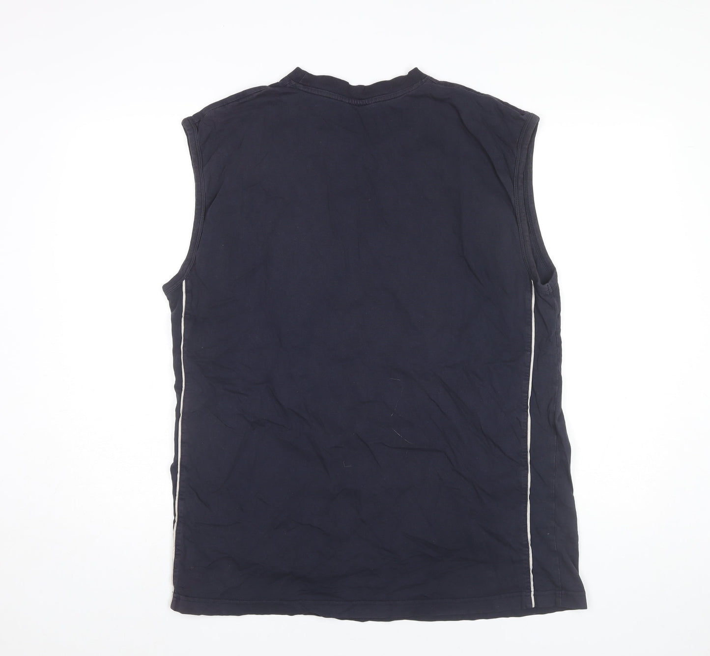 Diadora Men’s Blue Sleeveless XL Cotton Sports T-Shirt