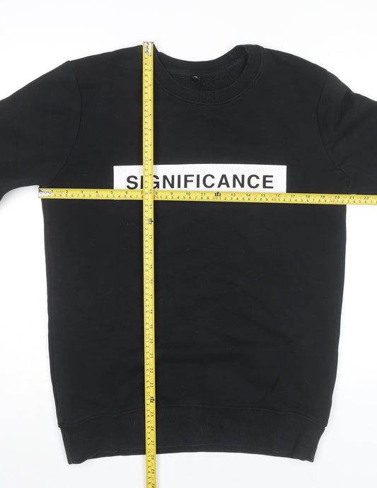 Continental Men’s Black Pullover Sweatshirt M Graphic Logo Crew Neck