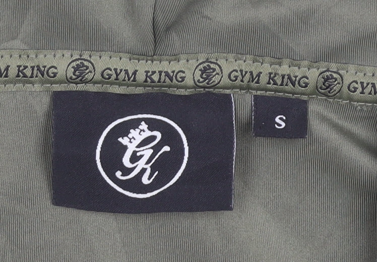 Gym King Men’s Green Full Zip Hoodie Slim Fit Size S Hooded Jacket