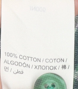 Superdry Womens Green Plaid Cotton Button-Up Shirt 2XS Slim Fit