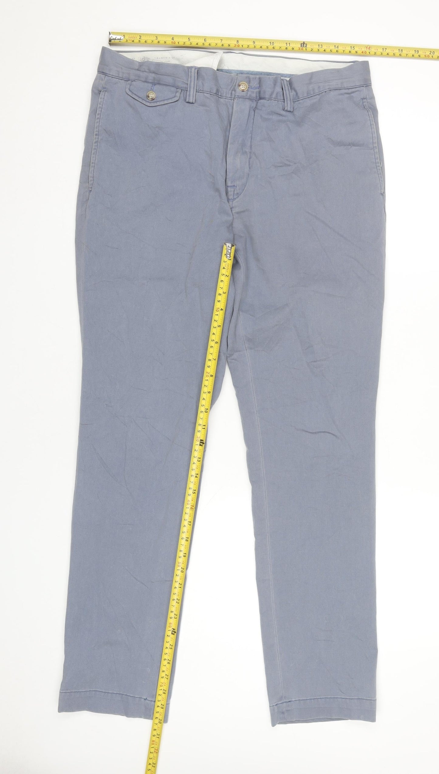 Ralph Lauren Men's Blue Chino Slim Fit Trousers Size 34x32