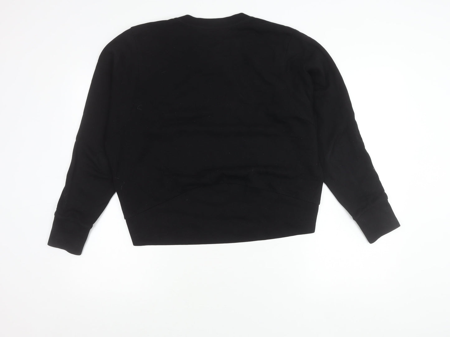 AllSaints Womens Black Sweatshirt Medium Cotton Blend Crew Neck