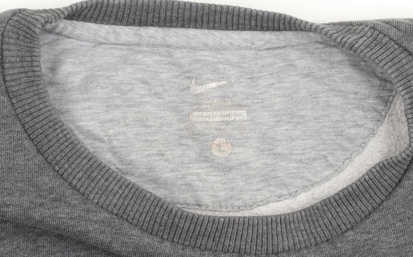 Nike Mens Grey Medium Pullover Sweatshirt Crew Neck Sportswear