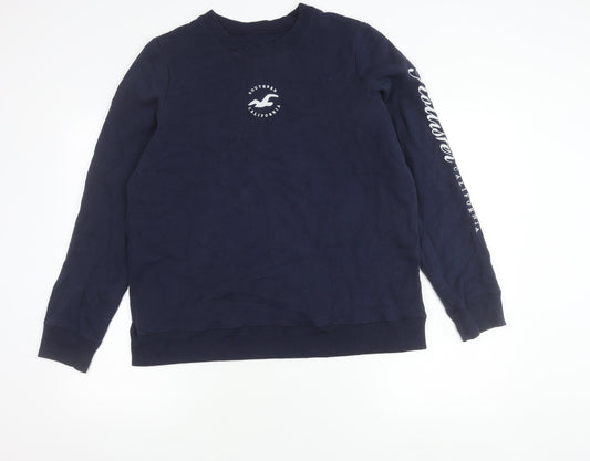 Hollister Men’s Blue Logo Sweatshirt Pullover L Regular Fit
