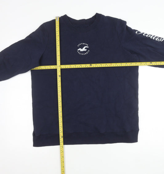 Hollister Men’s Blue Logo Sweatshirt Pullover L Regular Fit