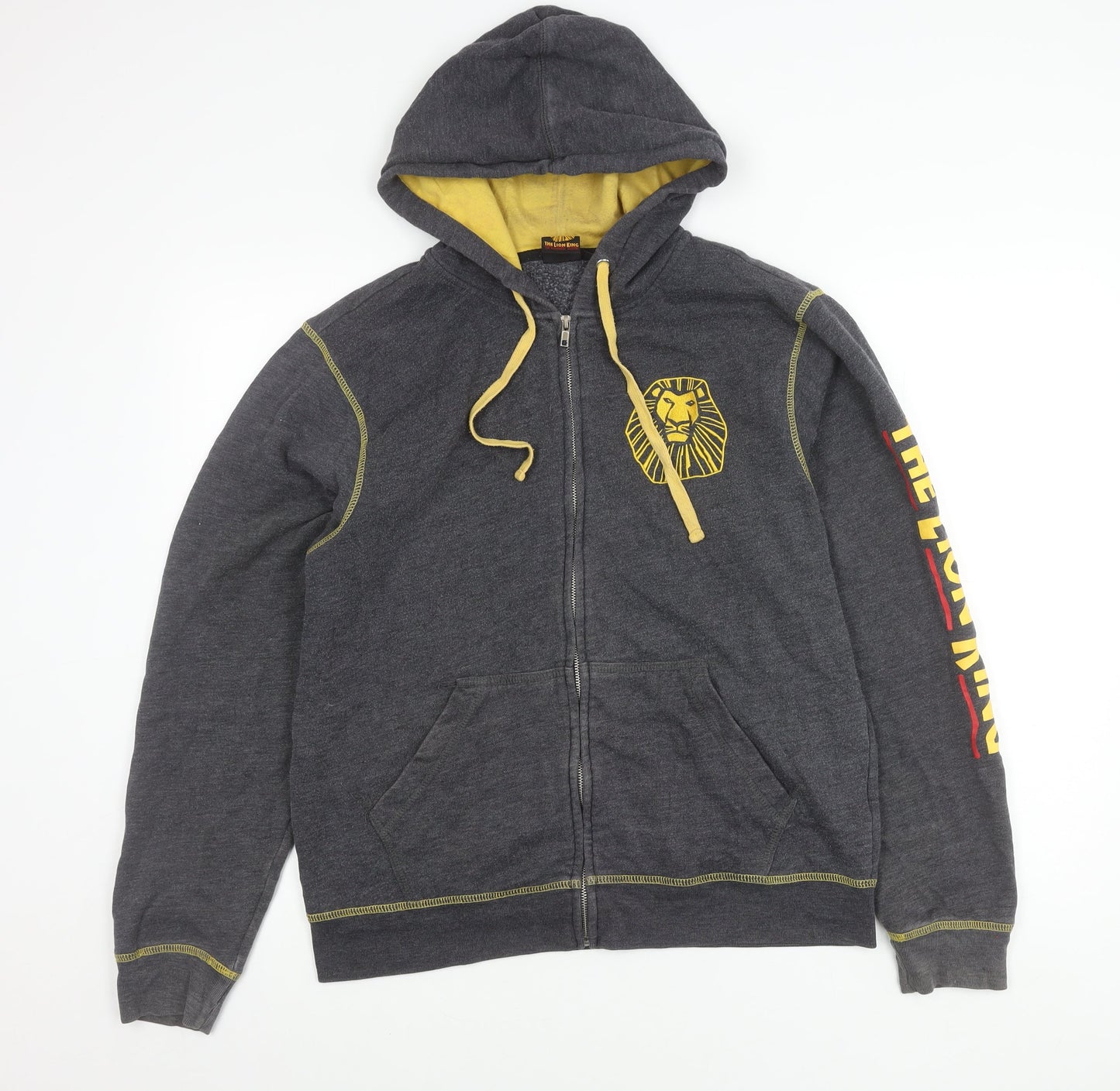 Disney Men's Grey Lion King Hoodie Jacket M Full Zip Fleece