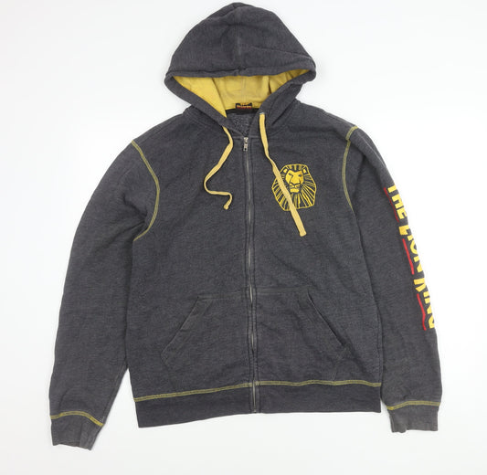 Disney Men's Grey Lion King Hoodie Jacket M Full Zip Fleece