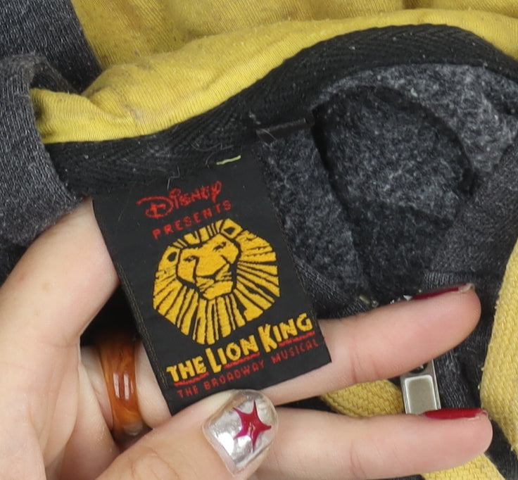 Disney Men's Grey Lion King Hoodie Jacket M Full Zip Fleece