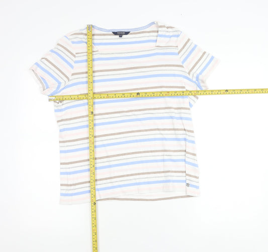 Maine New England Womens Multicolour Stripe T-Shirt Size 18