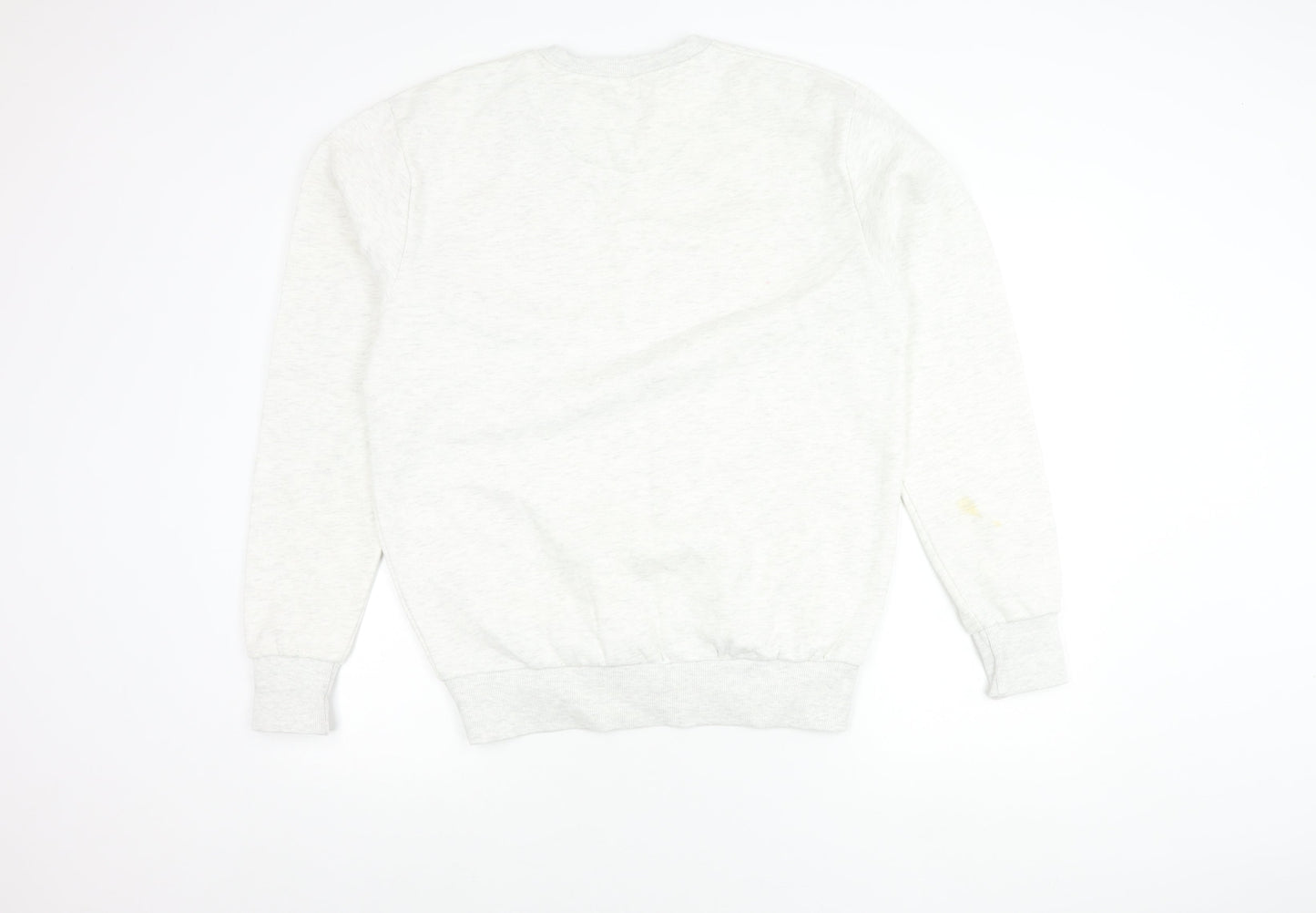Ellesse Mens White Sweatshirt L Crew Neck Graphic Logo Pullover